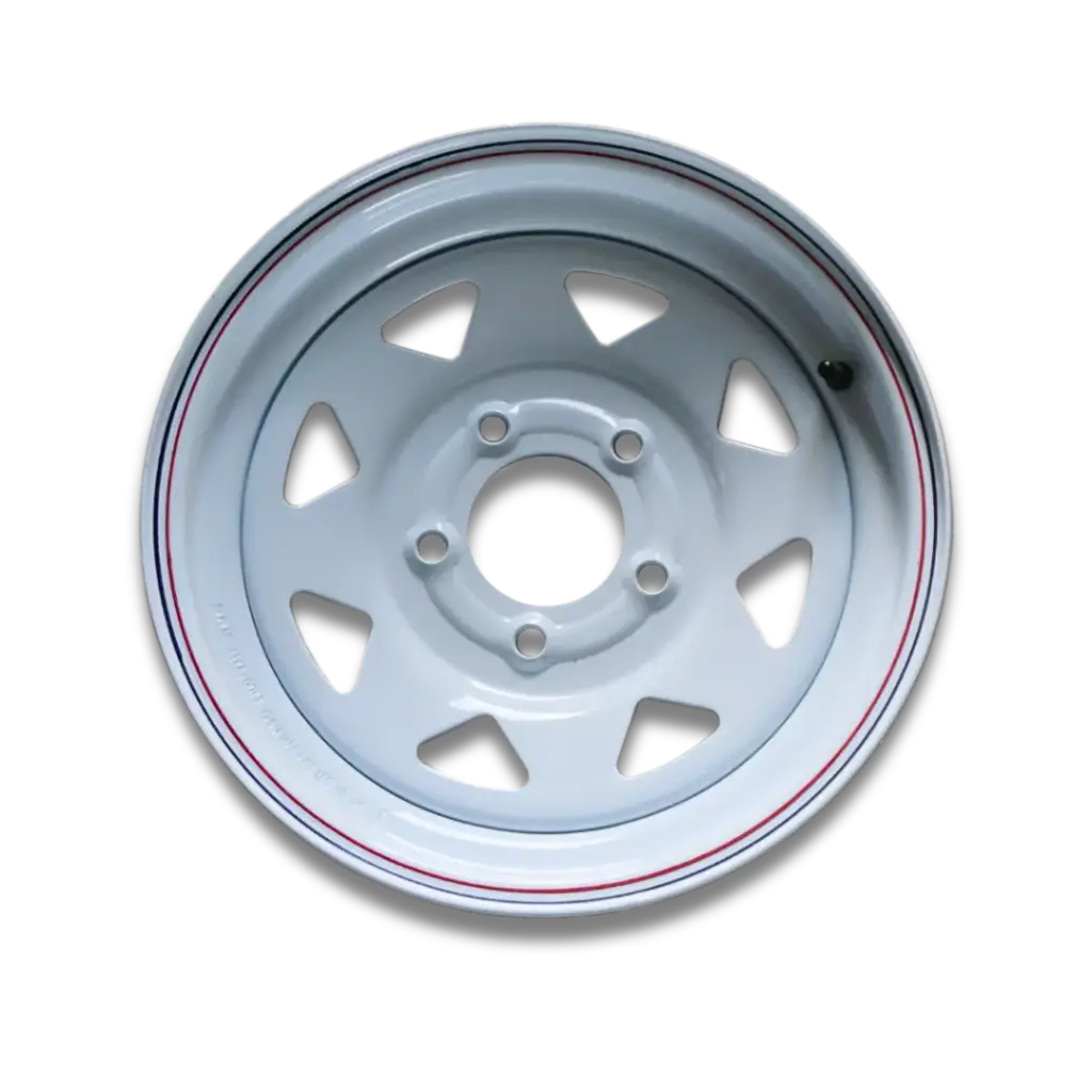 RIN PARA REMOLQUE ACERO 15X5 5 ON 5 CHEVROLET SENCILLO (BLANCO, TRIANGULO, LINEAS)